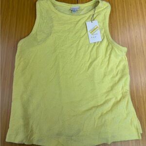 Women's Terry Tank Top - A New Day Yellow Size Small